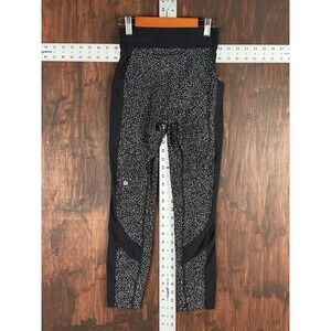 Lululemon Wunder Train High-Rise Tight 25" Leggings Speckled Black Womens 4‎ EUC